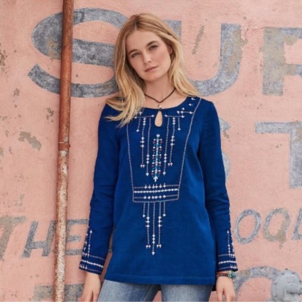Sundance Blue Embroidered Tunic Final Markdown